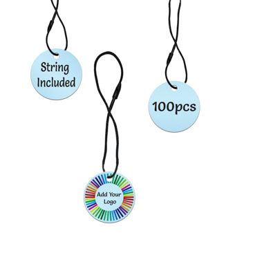 Shimmer Blue Custom Hang Tag - Circle - 1" dia.